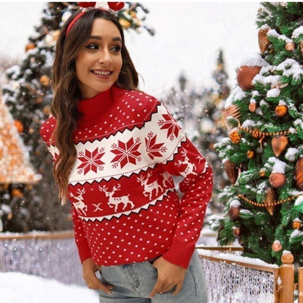 Fashion - Holiday long sleeve pullover sweater.